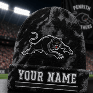 Auspiritmerch Penrith Panthers Beanie Hat Custom Name Gift For Fans