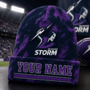 Auspiritmerch Melbourne Storm Beanie Hat Custom Name Gift For Fans