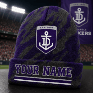 Auspiritmerch Fremantle Dockers Beanie Hat Custom Name Gift For Fans