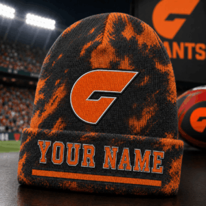 Auspiritmerch GWS Giants Beanie Hat Custom Name Gift For Fans