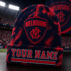 Auspiritmerch Melbourne Demons Beanie Hat Custom Name Gift For Fans