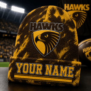 Auspiritmerch Hawthorn Hawks Beanie Hat Custom Name Gift For Fans