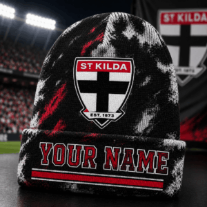Auspiritmerch St Kilda Saints Beanie Hat Custom Name Gift For Fans