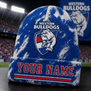 Auspiritmerch Western Bulldogs Beanie Hat Custom Name Gift For Fans