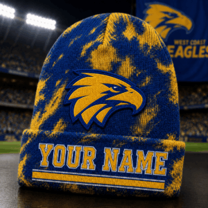 Auspiritmerch West Coast Eagles Beanie Hat Custom Name Gift For Fans