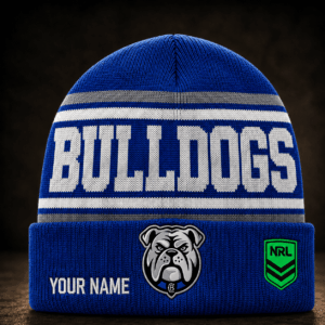 Auspiritmerch Canterbury-Bankstown Bulldogs Beanie Hat Custom Name Gift For Fans