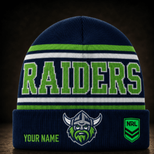 Auspiritmerch Canberra Raiders Beanie Hat Custom Name Gift For Fans