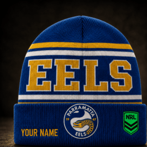 Auspiritmerch Parramatta Eels Beanie Hat Custom Name Gift For Fans