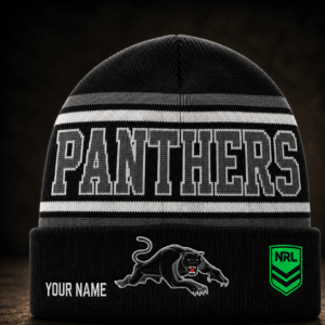 Auspiritmerch Penrith Panthers Beanie Hat Custom Name Gift For Fans
