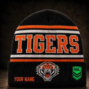 Auspiritmerch Wests Tigers Beanie Hat Custom Name Gift For Fans