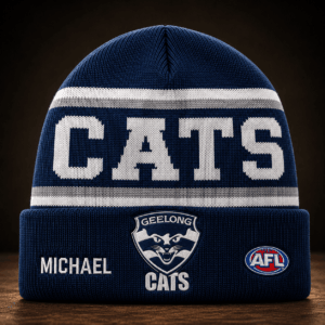Auspiritmerch Geelong Cats Beanie Hat Custom Name Gift For Fans