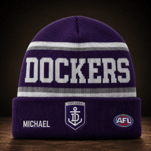 Auspiritmerch Fremantle Dockers Beanie Hat Custom Name Gift For Fans