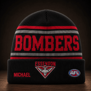 Auspiritmerch Essendon Beanie Hat Custom Name Gift For Fans