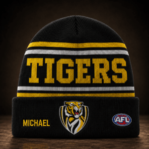 Auspiritmerch Richmond Tigers Beanie Hat Custom Name Gift For Fans