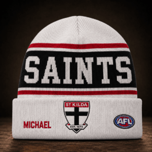 Auspiritmerch St Kilda Saints Beanie Hat Custom Name Gift For Fans