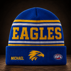 Auspiritmerch West Coast Eagles Beanie Hat Custom Name Gift For Fans