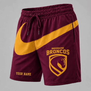 Auspiritmerch Brisbane Broncos Short Pants Custom Name Gifts For Fan