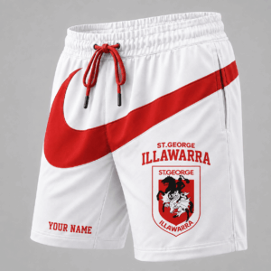 Auspiritmerch St. George Illawarra Dragons Short Pants Custom Name Gifts For Fan