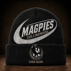 Auspiritmerch Collingwood Magpies Beanie Hat Custom Name Gift For Fans