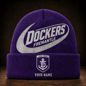Auspiritmerch Fremantle Dockers Beanie Hat Custom Name Gift For Fans