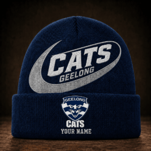 Auspiritmerch Geelong Cats Beanie Hat Custom Name Gift For Fans