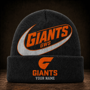 Auspiritmerch GWS Giants Beanie Hat Custom Name Gift For Fans
