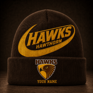 Auspiritmerch Hawthorn Hawks Beanie Hat Custom Name Gift For Fans