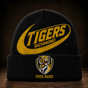 Auspiritmerch Richmond Tigers Beanie Hat Custom Name Gift For Fans