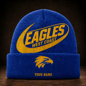 Auspiritmerch West Coast Eagles Beanie Hat Custom Name Gift For Fans