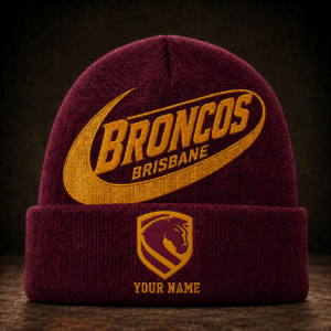 Auspiritmerch Brisbane Broncos Beanie Hat Custom Name Gift For Fans