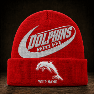 Auspiritmerch Redcliffe Dolphins Beanie Hat Custom Name Gift For Fans
