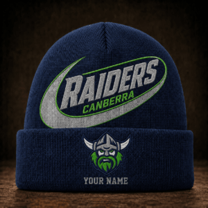 Auspiritmerch Canberra Raiders Beanie Hat Custom Name Gift For Fans