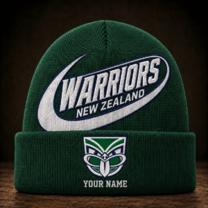 Auspiritmerch New Zealand Warriors Beanie Hat Custom Name Gift For Fans