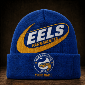 Auspiritmerch Parramatta Eels Beanie Hat Custom Name Gift For Fans