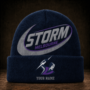 Auspiritmerch Melbourne Storm Beanie Hat Custom Name Gift For Fans
