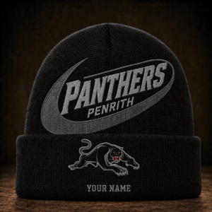 Auspiritmerch Penrith Panthers Beanie Hat Custom Name Gift For Fans