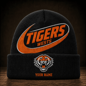 Auspiritmerch Wests Tigers Beanie Hat Custom Name Gift For Fans