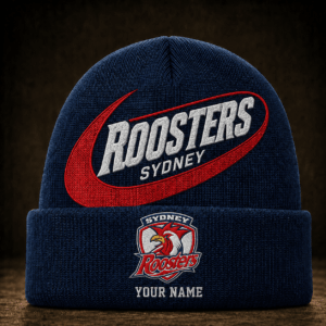 Auspiritmerch Sydney Roosters Beanie Hat Custom Name Gift For Fans