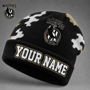 Auspiritmerch Collingwood Magpies Beanie Hat Custom Name Gift For Fans