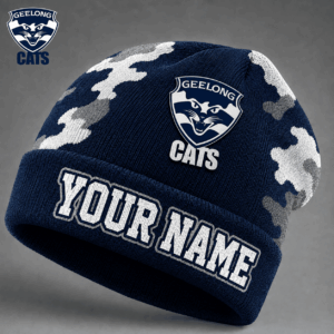 Auspiritmerch Geelong Cats Beanie Hat Custom Name Gift For Fans