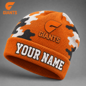 Auspiritmerch GWS Giants Beanie Hat Custom Name Gift For Fans