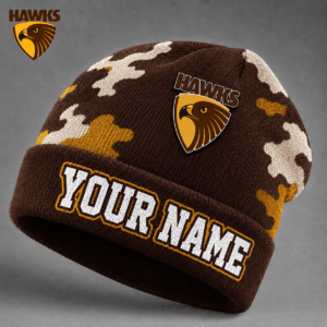 Auspiritmerch Hawthorn Hawks Beanie Hat Custom Name Gift For Fans