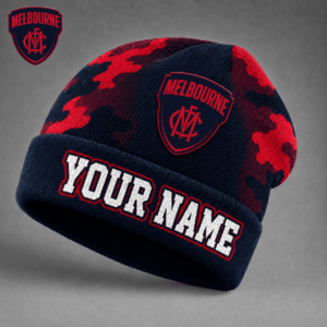 Auspiritmerch Melbourne Demons Beanie Hat Custom Name Gift For Fans