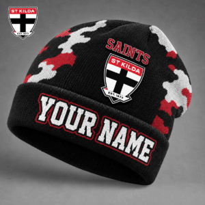 Auspiritmerch St Kilda Saints Beanie Hat Custom Name Gift For Fans