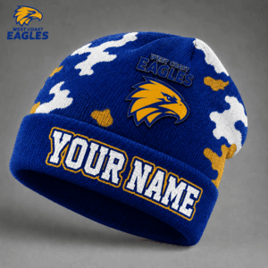 Auspiritmerch West Coast Eagles Beanie Hat Custom Name Gift For Fans