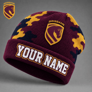 Auspiritmerch Brisbane Broncos Beanie Hat Custom Name Gift For Fans
