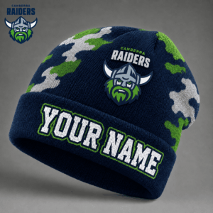 Auspiritmerch Canberra Raiders Beanie Hat Custom Name Gift For Fans
