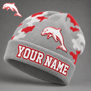 Auspiritmerch Redcliffe Dolphins Beanie Hat Custom Name Gift For Fans