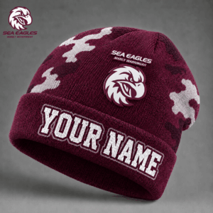 Auspiritmerch Manly Warringah Sea Eagles Beanie Hat Custom Name Gift For Fans