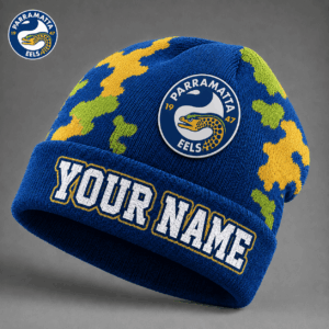Auspiritmerch Parramatta Eels Beanie Hat Custom Name Gift For Fans